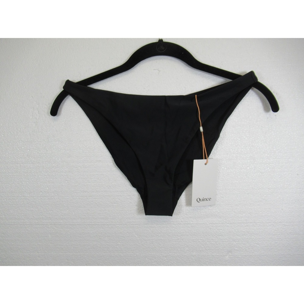 NEW Quince Italian Low Rise Bikini Bottom Women Small Black Swim